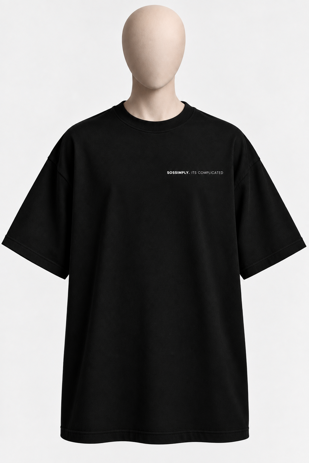IT’S COMPLICATED.I AM SORRY. I AM LATE. — OVERSIZED UNISEX T-SHIRT BLACK